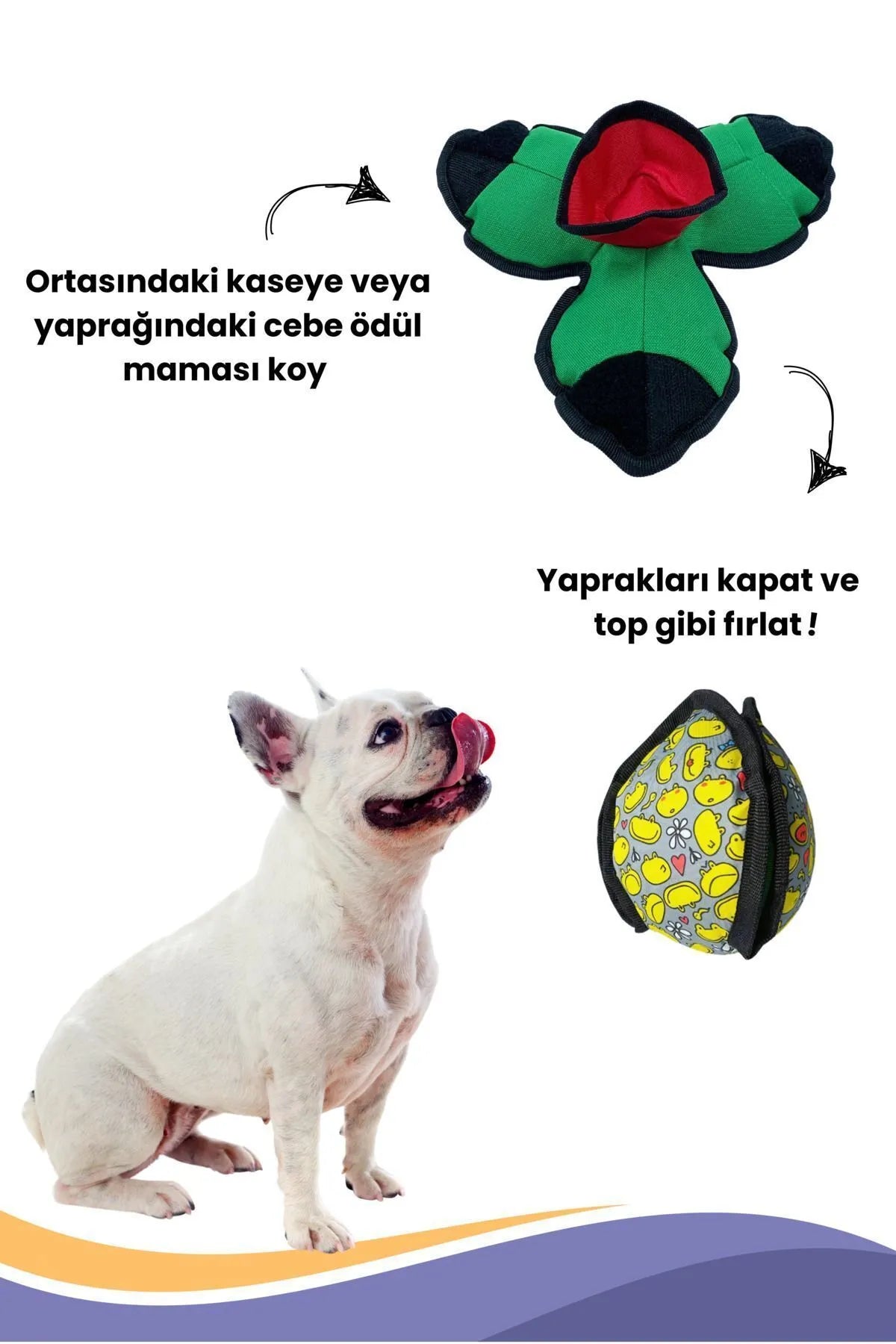 Lotus Interaktif Köpek Oyun Topu, Mama Saklamalı Köpek Oyuncağı Ara Bul Kokla Bul Köpek Oyun Topu